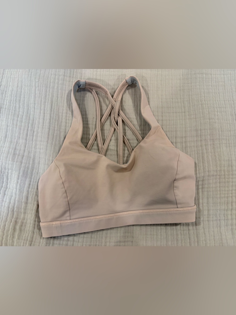 Lululemon Ribbed Strappy Back Sports Bra beige  Activewear size 4